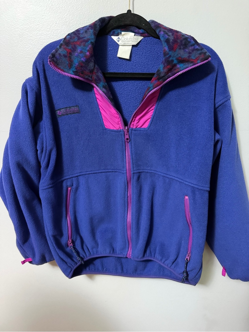Vintage 90s Columbia Fleece Jacket Womens Small Purple Pink Full Zip